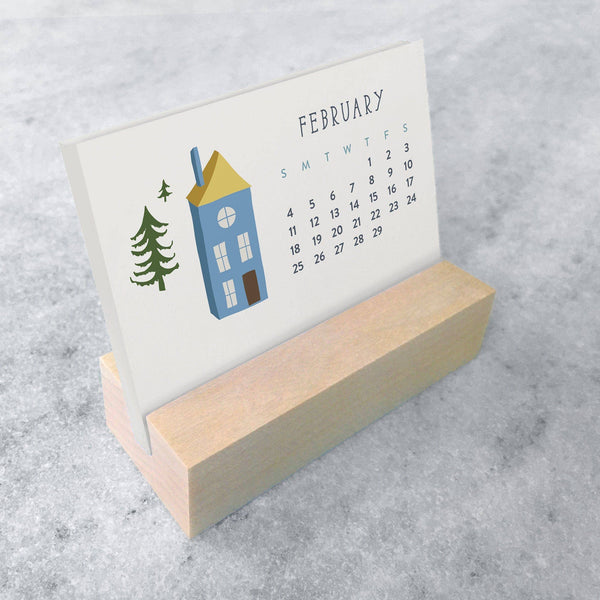 2026 Mini Desk Calendar, Village