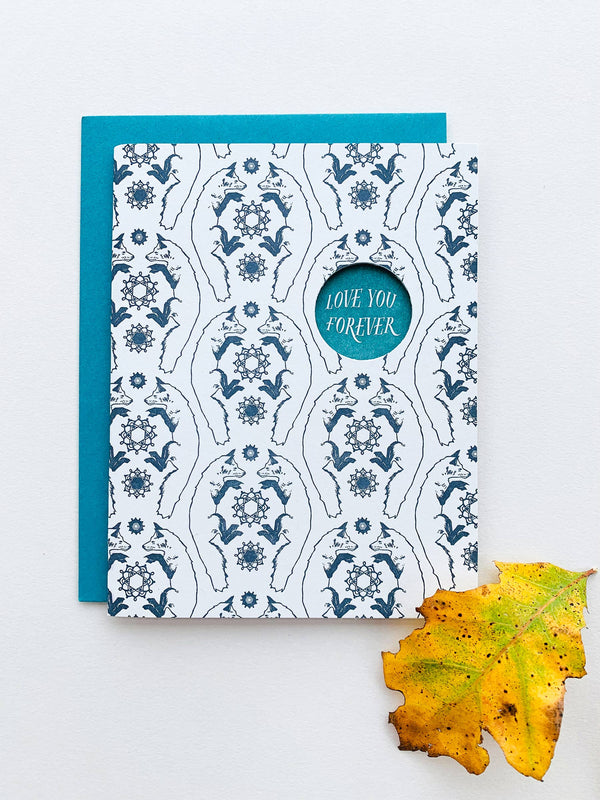 Love you forever fox pattern card