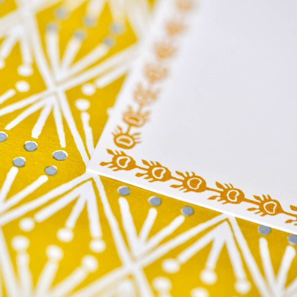 Five Long Self Adhesive Labels with Mustard border