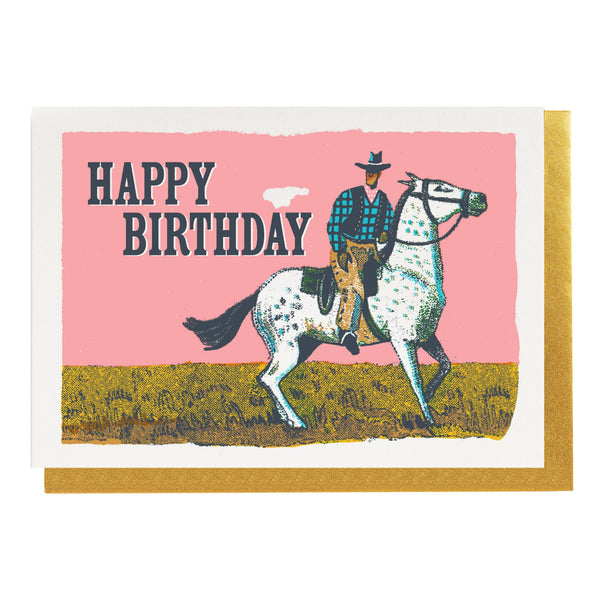 Pink Cowboy Birthday | Greeting Card