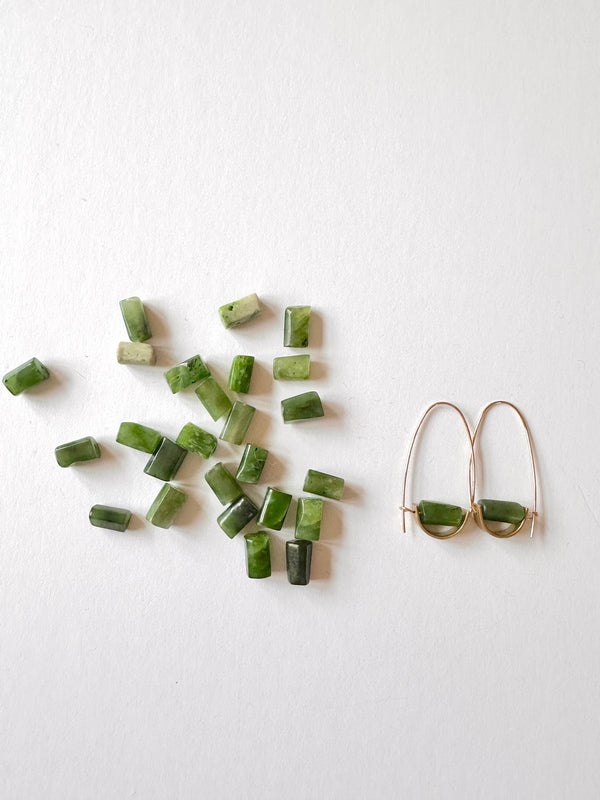 Belen Minimalist Gemstone Earring - Canadian Jade