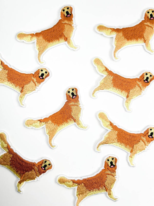 Golden Retriever Embroidered Iron-On Patch Dog Lover, Pets