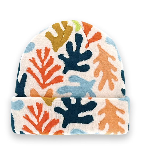 Colorful Abstract Leaf Pattern Beanie Hat – Cozy Knit Unisex Winter Cap-NI60061