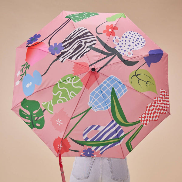 Vases Pattern Compact Eco-Friendly Duckhead Umbrella