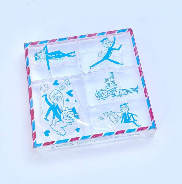 Mr Zip Stamp Set 5 pieces clear acrylic stamps journal decor