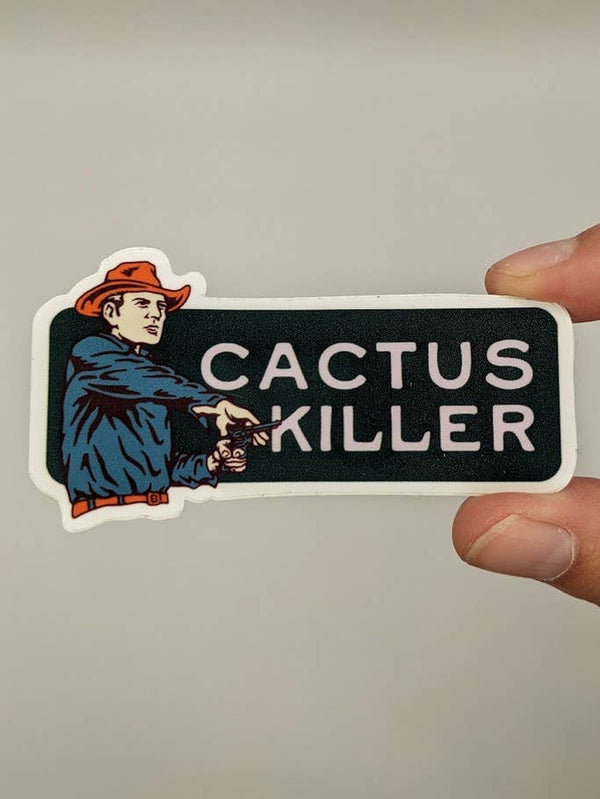 Cactus Killer Cowboy Sticker Small