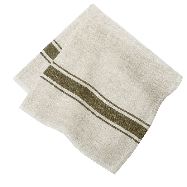 Marseille - Olive Green/Natural Napkins 20x20 - Set of 2