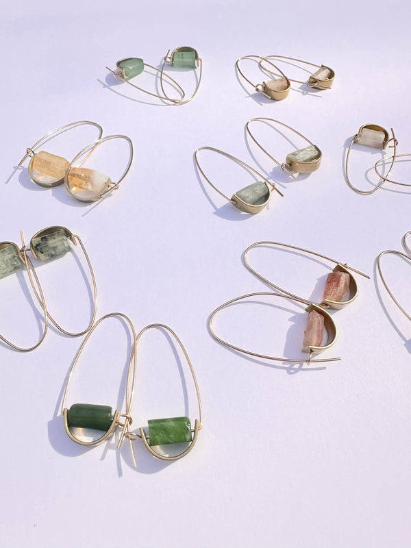 Belen Minimalist Earring - Prehnite