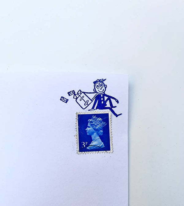 Mr Zip Sitting Rubber stamp cute snail mail pen pal gift