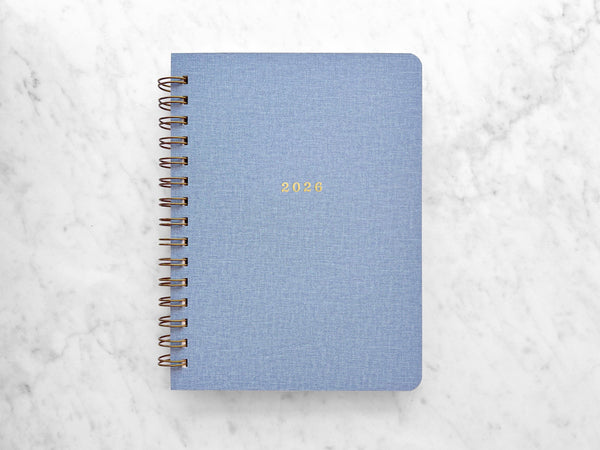 12-Month Planner, Blue Bookcloth