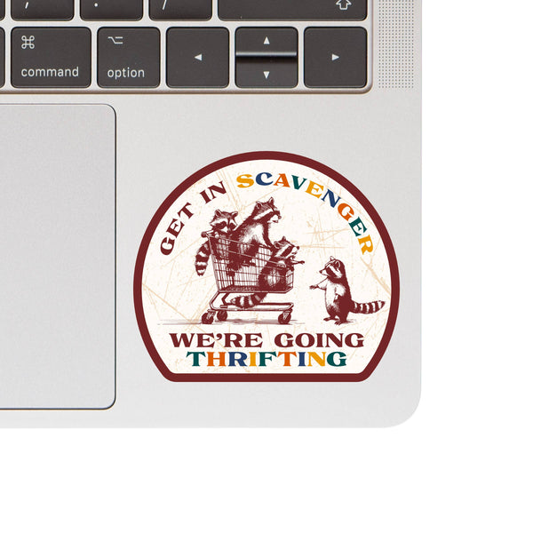 Cute Funny Thrift Shop Raccoon High Quality Vinyl Sticker