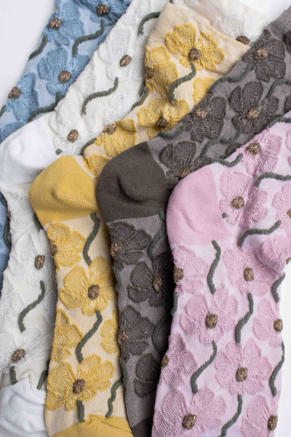 Floral Bloom Cotton Blend Socks
