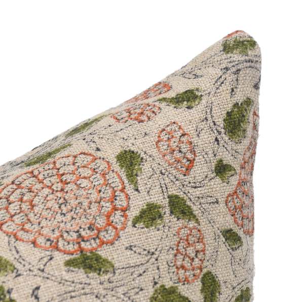 Luxury Hand-Printed Thick Linen Cushion Cover-Karwachauth