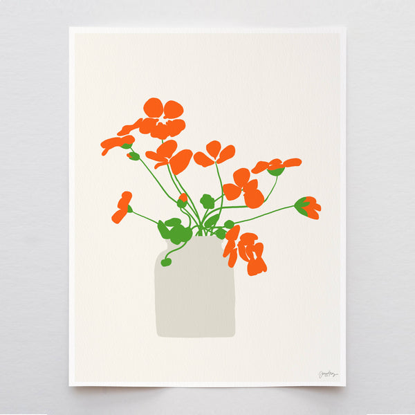 Nasturtiums Art Print. Signed. Unframed. 120926