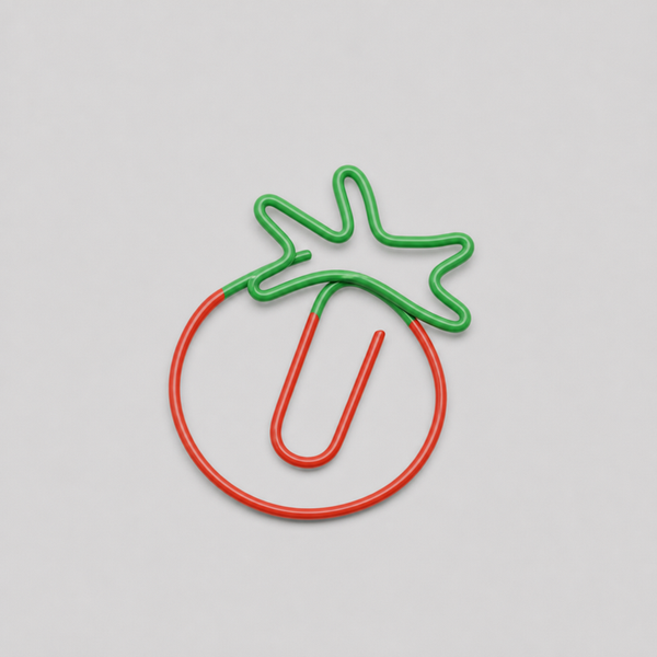 10 PCS Minimalist Tomato Shape Decorative Metal Paper Clips
