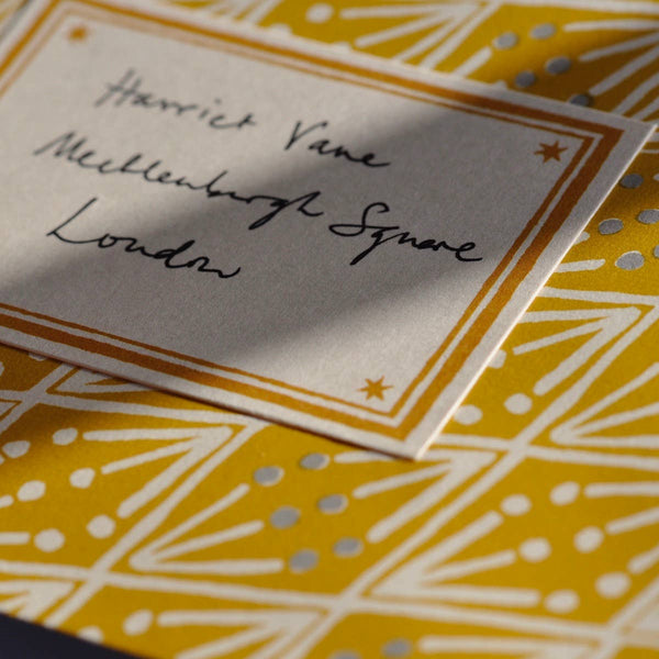 Packet of 10 Large Self-Adhesive Labels with Mustard Border