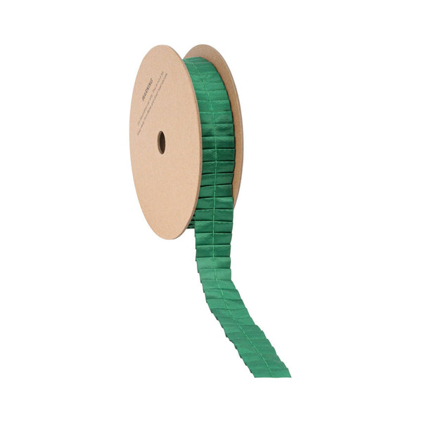 1" Pleated Ribbon | Green | 10 Yard Roll