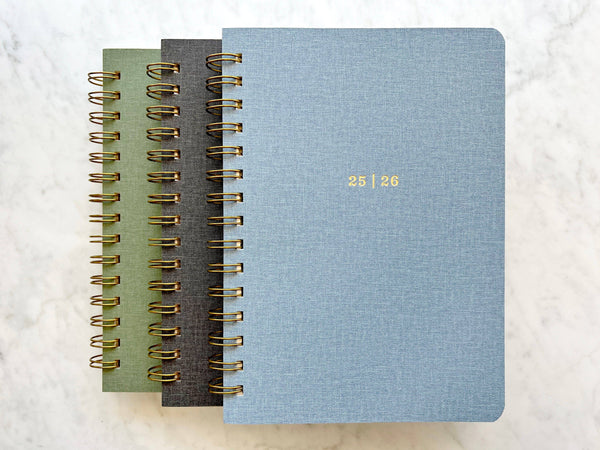 12-Month Planner, Blue Bookcloth