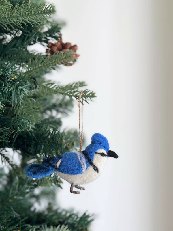 Felt Ornament - Needle Felted Blue Jay