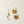Gold Filled Hoop Hammered Brass Flower Earrings - White
