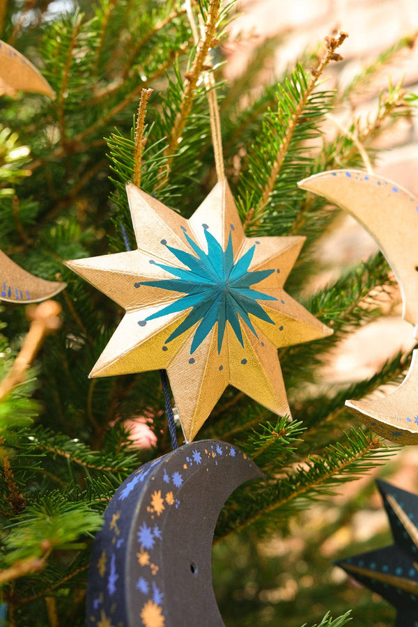 Golden Star Screen-Printed Board Decoration