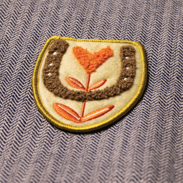 Bloomin' love chenille and felt patch - poppy