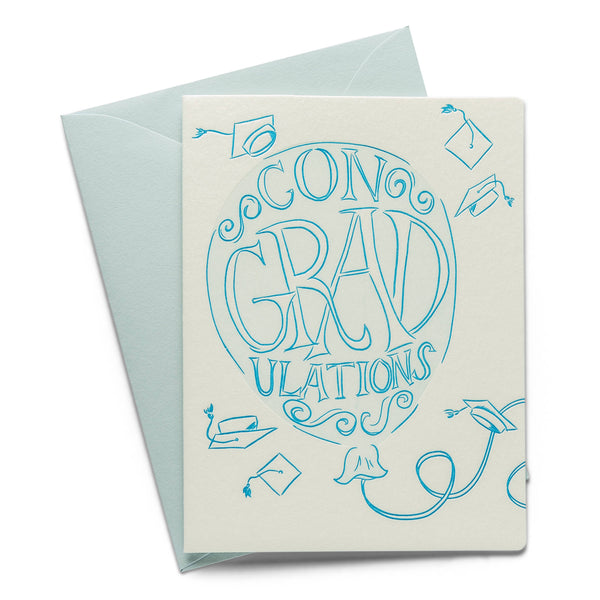 Grad Balloon | Letterpress Greeting Card | Graduation