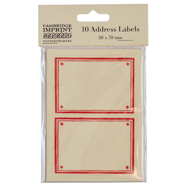 Packet of 10 Large Self-Adhesive Labels with Bright Pink Border