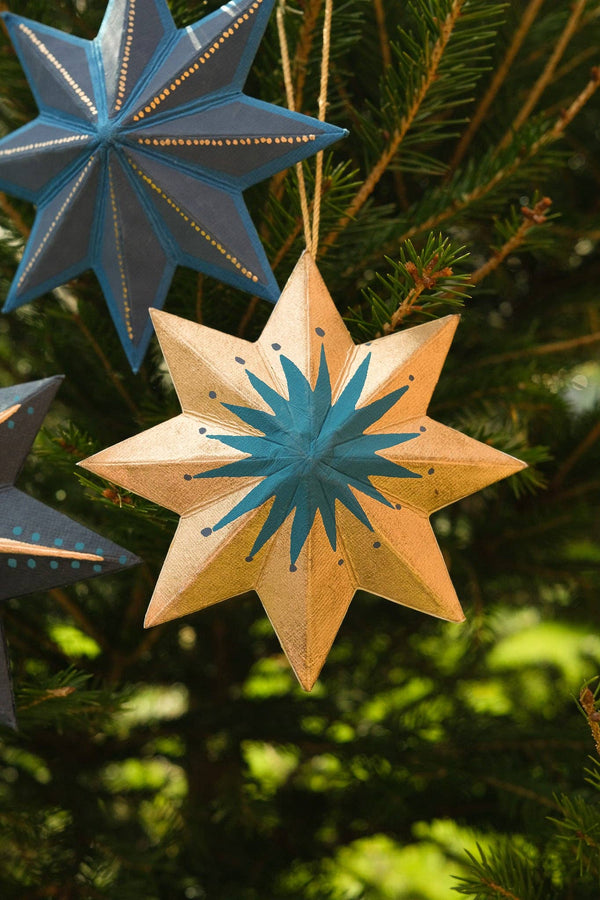 Golden Star Screen-Printed Board Decoration