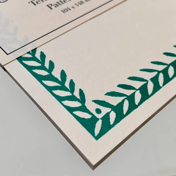 10 Postcards with Patterned Border in Bottle Green