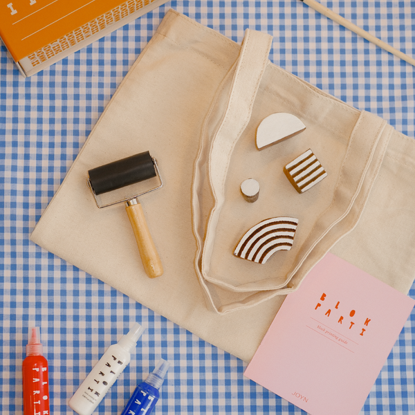 BLOK PARTI Block Printing Kit - Abstract Print Tote Bag