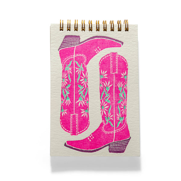 Pink Boots | Letterpress Notebook