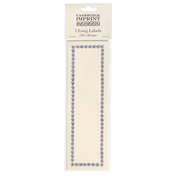 Five Long Self Adhesive Labels with Twilight border