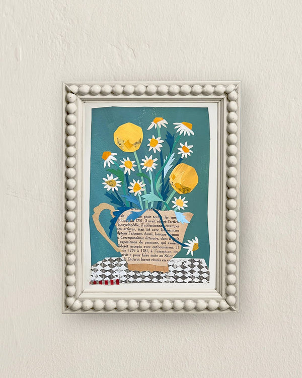Chamomile & Craspedia framed art print