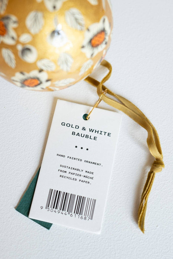 Gold and White Bauble