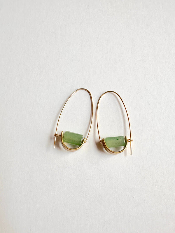 Belen Minimalist Earring - Green Aventurine