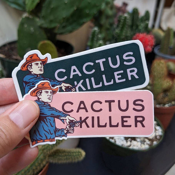 Cactus Killer Cowboy Sticker Small