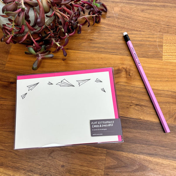 Paper Airplane Flat Stationery