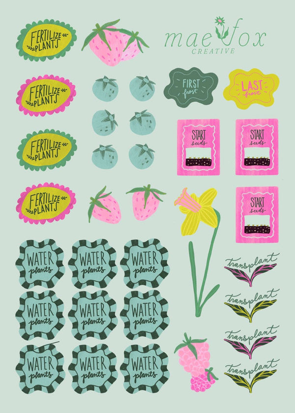 Garden Planner Sticker Sheet 5x7