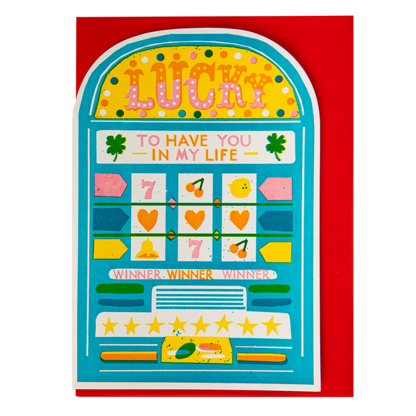 Lucky Slot Machine  | Cut-Out - Greeting Card
