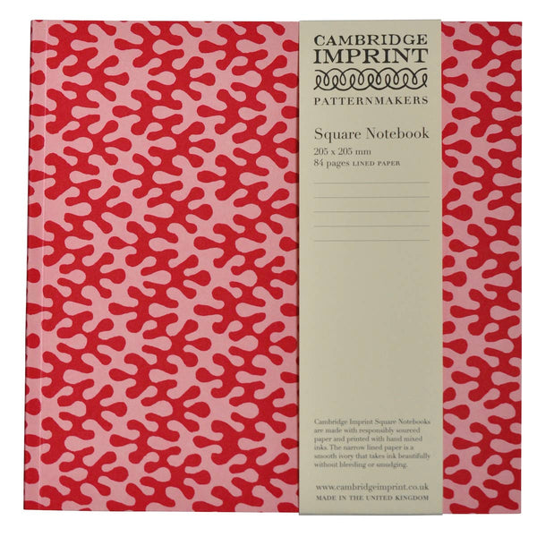 Square Notebook with Lined Paper in Kelp Raspberry Ripple