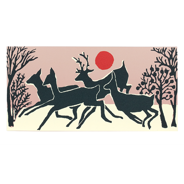 Smaller Long Card Running of the Deer