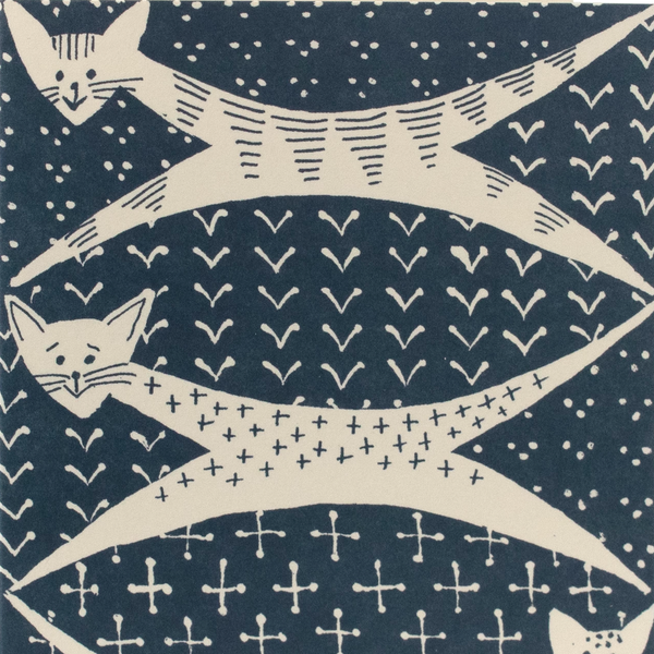 Patterned Paper Cats Navy