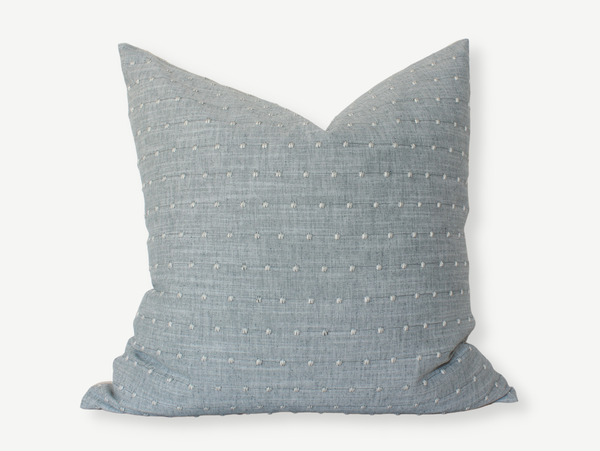 Designer Light Blue Pillow Cover, Blue Dot Textured Pillow
