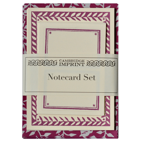Set of Notecards and Envelopes Dancing Hare Violet