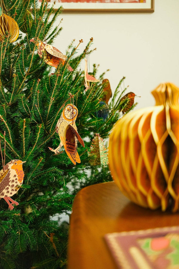 WINTER BIRDS PAPER ORNAMENTS