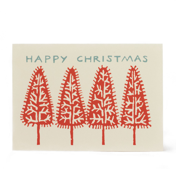 Card Happy Christmas Trees