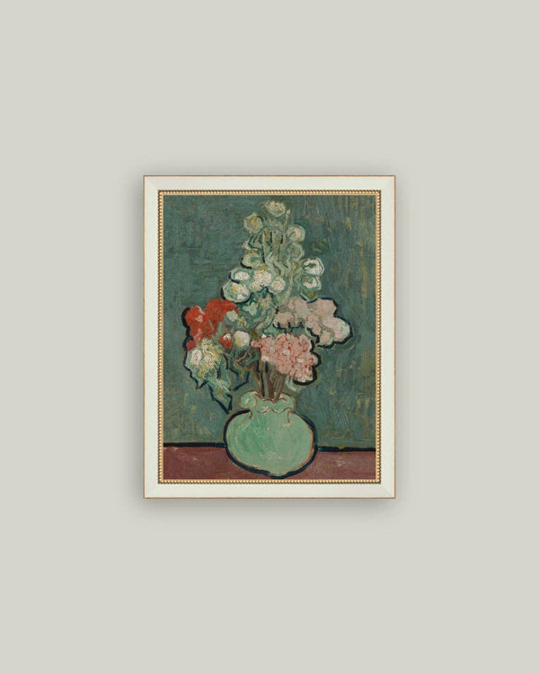 Green Vase Framed Antique Art