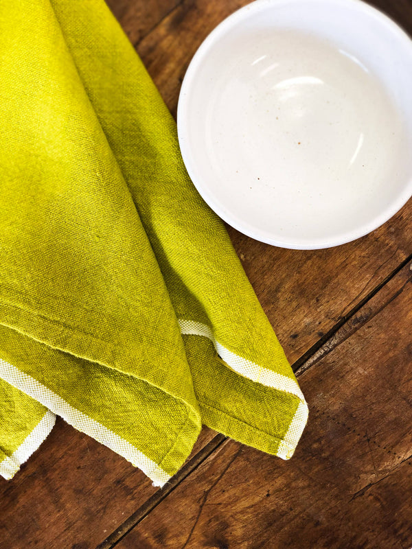 Chunky Linen Lime Towel 20x30