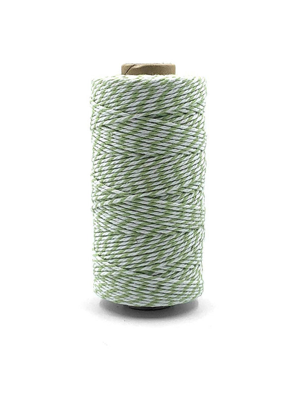 2MM 100% Cotton Celery Green & White Baker's Twine